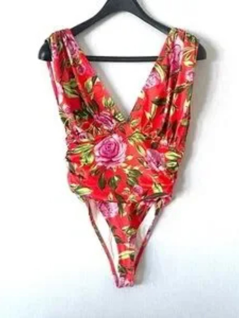 NWOT Zara Floral Draped Bodysuit - Picture 3 of 7